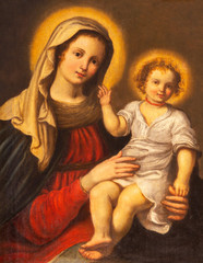 PARMA, ITALY - APRIL 17, 2018: The detail of Madonna in church Chiesa di Santa Lucia by master of Parma school from first half of 17. cent. © Renáta Sedmáková