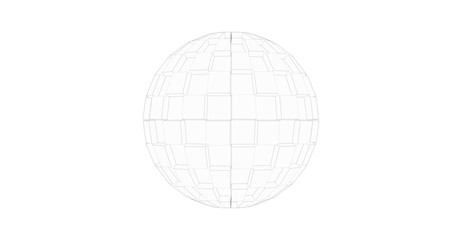 Abstract Ball on White Background 3D Rendering