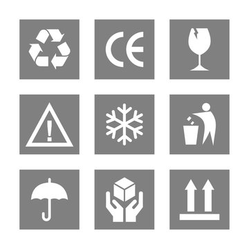 packaging product caution icon vector symbol