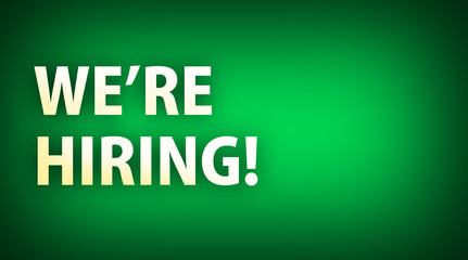 WE'RE HIRING! の文字