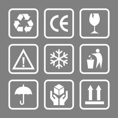packaging product caution icon vector symbol