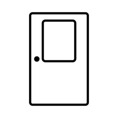 Outline open door of the house vector icon for web design isolated on white background. Door of the house icon. Vector illustration.