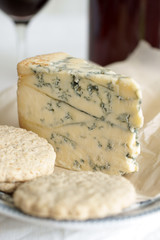 Mature English Stilton cheese and port wine