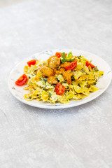 Chicken and spinach pasta with ricotta