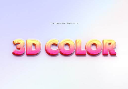 3D Colored Glass Text Effect