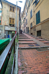 Fototapeta na wymiar Path in Genoa city, Italy.