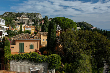 Fototapeta na wymiar Taormina famous historical touristic town on Sicily, Italy