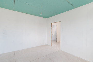 Russia, Moscow- July 06, 2019: interior room apartment. rough repair for self-finishing. finishing stage of construction. townhouse