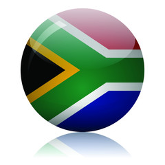 South African flag glass icon vector illustration