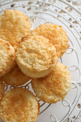 Toasted coconut tea cakes or coconut bites