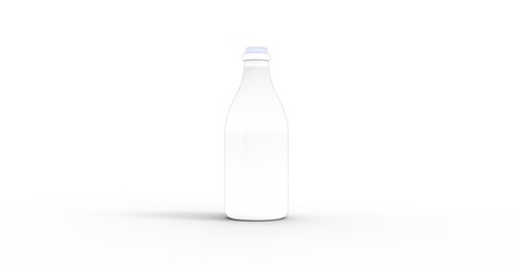 White Bottle on White 3D Rendering