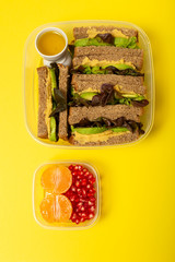 Food in Plastic containers ready to eat