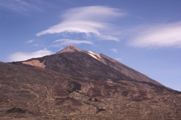 Landscape where you can see the peak of Teide volcano