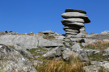 Detail of the Cheesewring rock pile on Bodmin moor in Cornwall, UK near the village of Minions