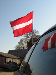 Flag on car