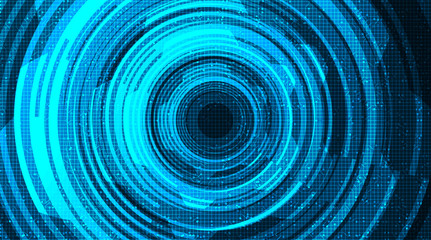 Hi-tech Circle with Circuit Microchip Line Technology on blue Background,Digital and Communication Concept design,Vector illustration.