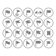 set of flag icon vector design symbol