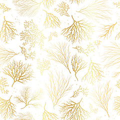 Beautiful Hand Drawn corals seamless pattern, underwater background, great for textiles, banner, wallpapers, wrapping - vector design © TALVA