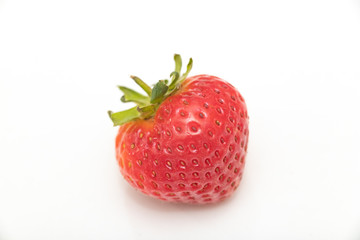 Ripe strawberries on a white background.Close up.