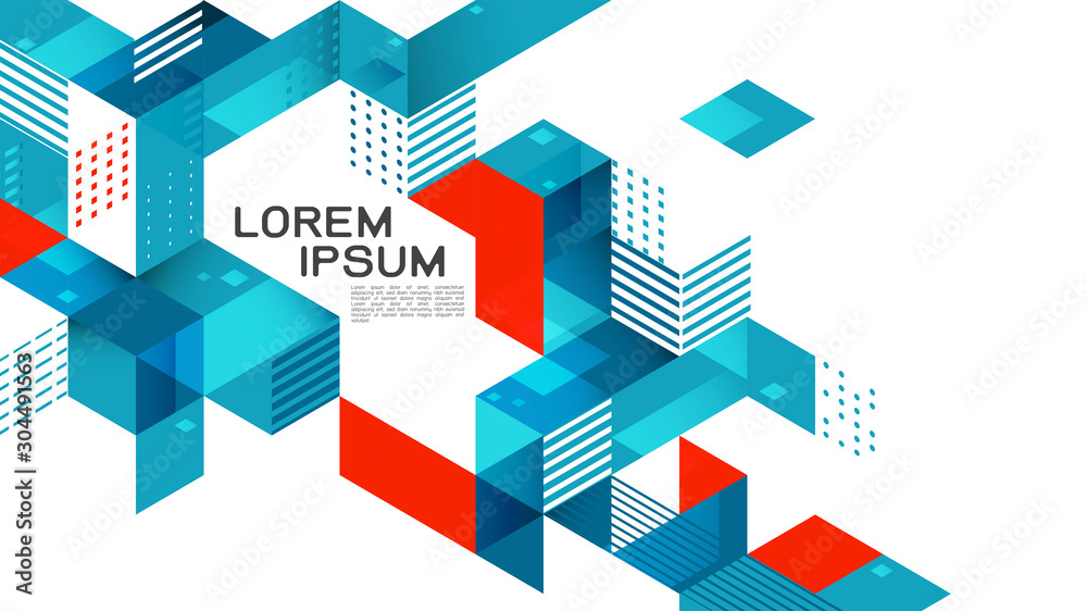 Wall mural abstract gradient mixed geometric template and modern overlapping on white background. vector illust