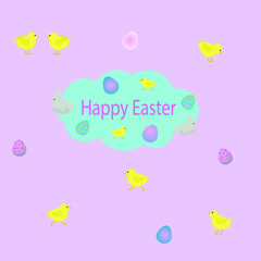 Easter card with festive elements.