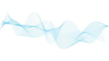 abstract blue wave lines on white background