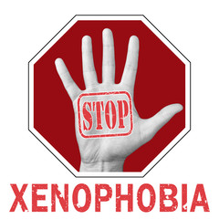 Stop xenophobia conceptual illustration - obrazy, fototapety, plakaty