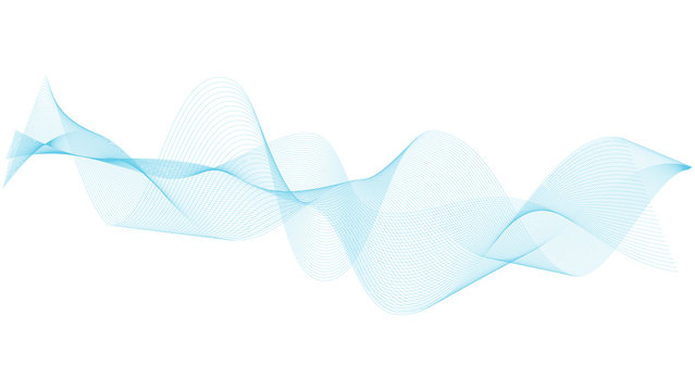 abstract blue wave lines on white background © agrus