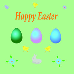 Easter card with festive elements.