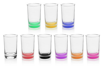 set of colorful glasses