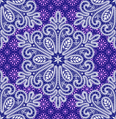 Vector Lace Snowflakes Seamless Pattern