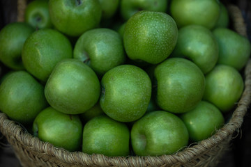 Fresh and organic vegetables and fruits at farmers market. Bio, healthy food. Vegetarian food.