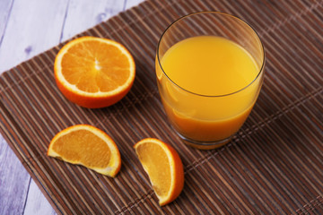 Glass of freshly squeezed orange juice