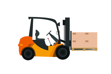 forklift with box