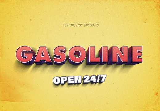 Retro Gas Station Style Text Effect Mockup