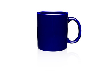 blue cup isolated on white background