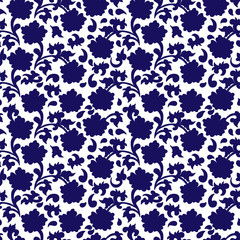 Blue and white porcelain of the flower pattern