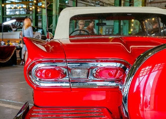 American Vintage car 1958. Back lights detail.