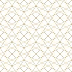 Poster de jardin Or abstrait géométrique Motif ornemental abstrait sans couture - dessin géométrique. Fond de luxe minimaliste de vecteur