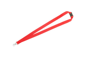 red key chain on a white background
