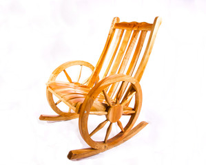 Decorative wooden terrace armchair