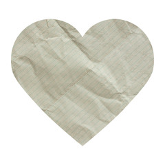 paper heart on white background