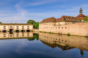 Sightseeing of France. Beautiful view of Petite France quarter. A popular attraction in Strasbourg, Alsace, France 