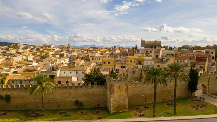 Fototapeta na wymiar old town Alcudia from the heights, Majorca Spain