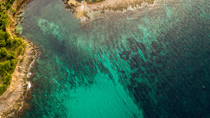 Fototapeta na wymiar Cala Na Clara coast from the heights, Majorca Spain