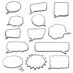 Fototapeta premium Speech bubbles. Hand drawn sketch