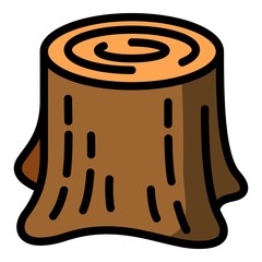 Forest tree stump icon. Outline forest tree stump vector icon for web design isolated on white background