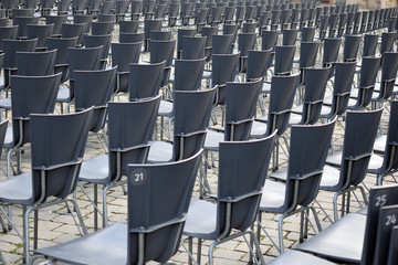 Rows of Grey Plastic Seating 6392-042