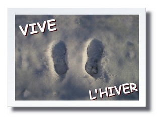 Carte postale "VIVE L'HIVER" sous la neige