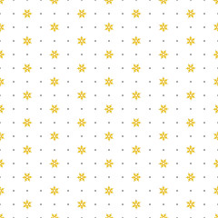 Basic  white bacgroung with yellow snowflakes